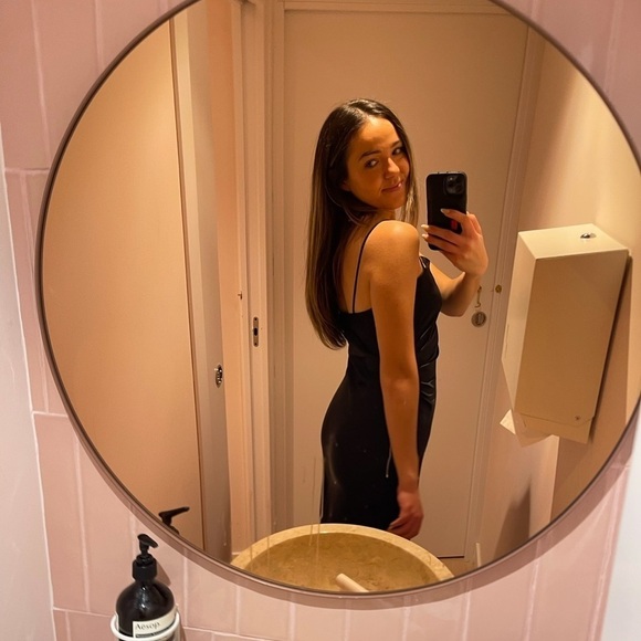 Zara Black Satin Midi Dress Size Small - Picture 5 of 5